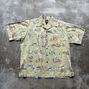 Vintage 90's Harley Davidson Camp Collar Button Up Beach Shirt XL USA